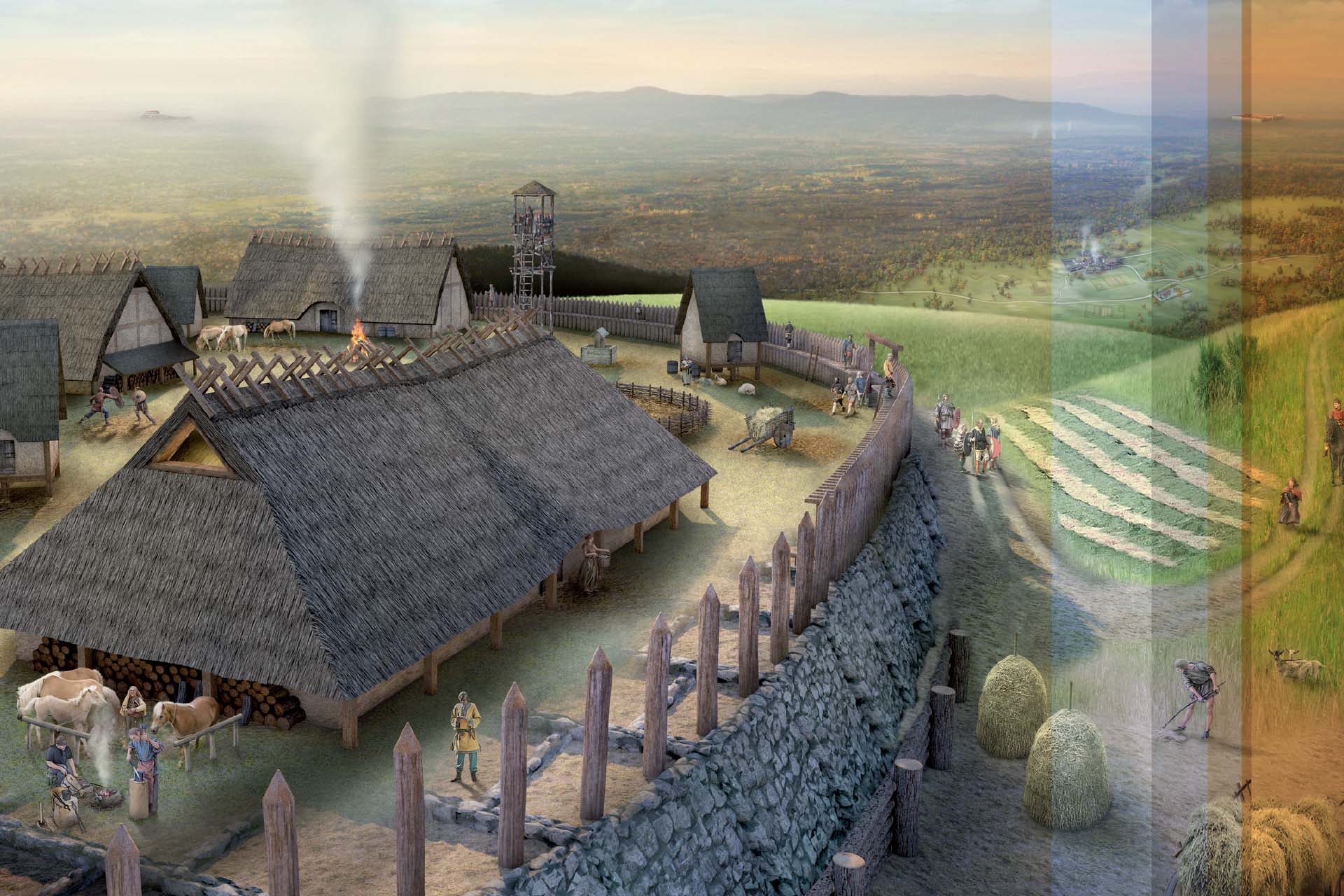 Visualisierung Alamannensiedlung bei Vörstetten im Breisgau